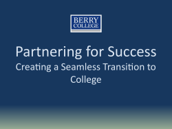 Partnering for Success: Creating a Seamless Transition to College