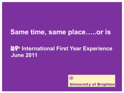 Same Time, Same Place or Is It? Findings of a Project Looking at a Transition Program of Students From a Foundation Degree in a Partner College to TopUp Degree