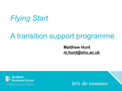 The Flying Start Academic Coaching Programme
