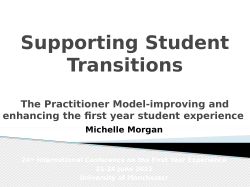 The Practitioner Model: A New Approach to Enhancing the First-Year Student Experience