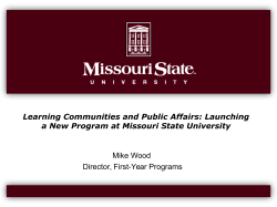 Learning Communities and Public Affairs: Launching a New Program at Missouri State University