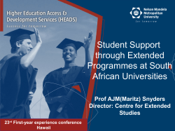 Student Support Through Foundation and Extended Programs at South African Universities
