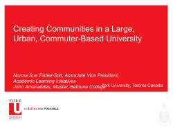 Creating Communities in a Large Urban, Commuter-Based University