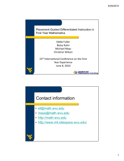 Placement-Guided Differentiated Instruction in First-Year Mathematics