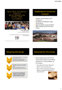 Multiple Student Voices: What Makes an Effective Tutorial?