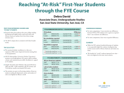 Reaching &acirc;&euro;&oelig;At-Risk&acirc;&euro;� First-Year Students Through the First-Year Seminar 68-R Flexible Learning Environment: A Pedagogical Model for Student Success