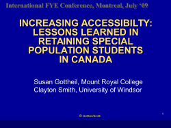 Increasing Accessibility: Lessons Learned in Retaining Special Population Students