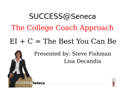 EI + C = The Best You Can Be! A First-Year Initiative That Encourages Emotional Intelligence Skills Through Coaching