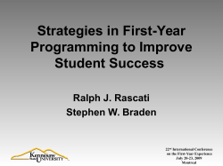 Strategies in First-Year Programming to Improve Student Success