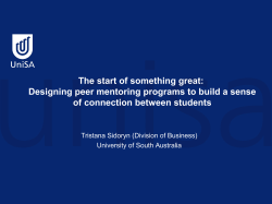 The start of something great: Designing peer mentoring programs to build a sense of connection between students