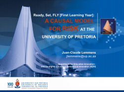 Ready, Set: FLY [First Learning Year]: A Causal Model for Risk at the University of Pretoria