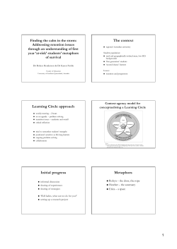 Finding the Calm in the Storm: Addressing Retention Issues Through an Understanding of At-Risk First-Year Students Metaphors of Survival