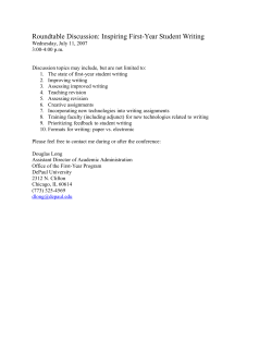 Inspiring First-Year Student Writing