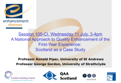 A National Approach to Quality Enhancement of the First-Year Experience: Scotland as a Case Study