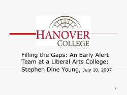Filling the Gaps: An Early Alert Team at a Liberal Arts College