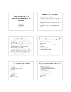 Team-Teaching: Innovative Partnerships for Success
