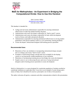 Math for Mathophobes: An Experiment in Bridging the Computational Divide