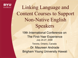 Linking Language and Content Courses to Support Non-Native English Speakers