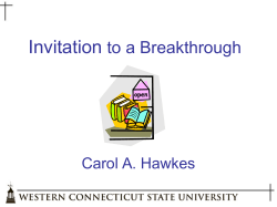 INVITATION TO A BREAKTHROUGH