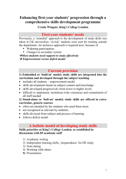 ENHANCING FIRST-YEAR STUDENTS' PROGRESSION THROUGH A COMPREHENSIVE SKILLS-DEVELOPMENT PROGRAM