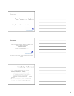 TEXT MESSAGING: MAKING CONTACT WITH STUDENTS ON THEIR TERRITORY