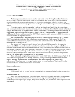 DEFINING A COLLECTIVE ROLE OF LEARNING COMMUNITIES: A RESPONSE TO PROGRAM REVIEW