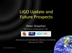 LIGO Update and Future Prospects - Peter Shawhan