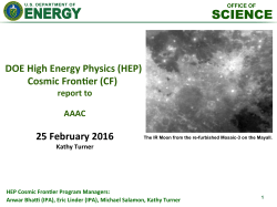 DOE/HEP Budget Update (FY '16 & FY '17 President's Request) - Kathy Turner