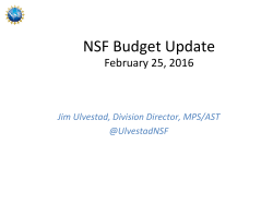 NSF Budget Update (FY '16 & FY '17 President's Request) - James Ulvestad