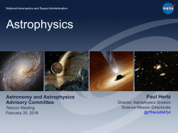 NASA Budget Update (FY '16 & FY '17 President's Request) - Paul Hertz
