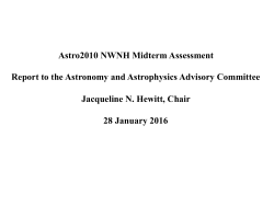 Mid-Decadal Survey Status Report - Jackie Hewitt