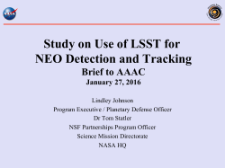 NEO Detections with LSST - Tom Statler and Lindley Johnson