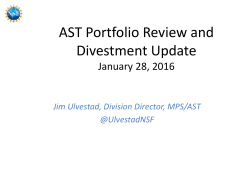 Portfolio Review and Divestment Update - James Ulvestad