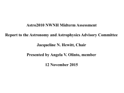Astro2010 NWNH Midterm Assessment - Angela Olinto