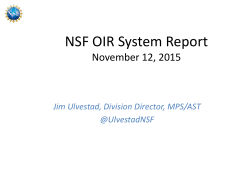 NSF OIR Systems Report - James Ulvestad