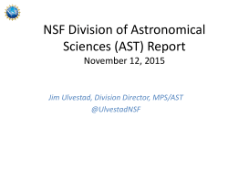 NSF/AST Programs and Budget Update - James Ulvestad