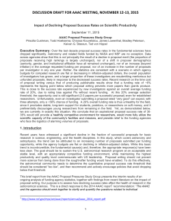 Draft Document for Discussion: Impact of Declining Proposal Success Rates on Scientific Productivity