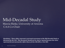 Update of the Mid-Decadal Survey - Marcia Rieke