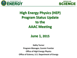 DOE/HEP Program Updates - Kathy Turner