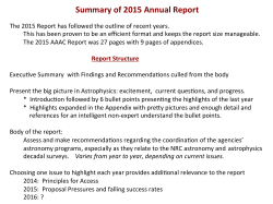 Summary of 2015 Annual Report - Priscilla Cushman