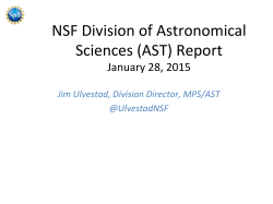 NSF Programs and Budget Updates - James Ulvestad