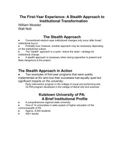 The First-Year Experience: A Stealth Approach to Institutional Transformation