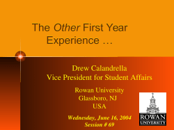 The Other First-Year Experience