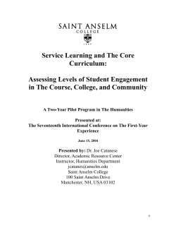 Service-Learning and the Core Curriculum: Assessing Levels of Student Engagement in the Course, College, and Community