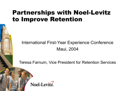Partnerships with Noel-Levitz to Improve Retention