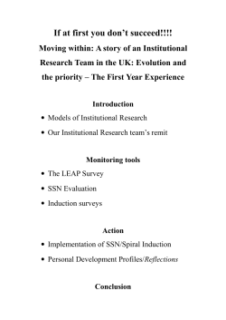 Institutional Research in the U.K. and the First-Year Experience