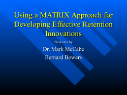 The ABC s of an Effective First-Year Retention Program