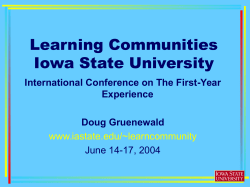 Learning Communities Iowa State University