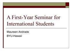 A First-Year Seminar for International Students