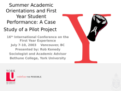 Summer Academic Orientations and First-Year Student Performance